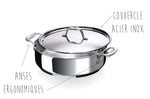 Sauteuse Beka Chef en inox avec couvercle 28cm
