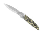 Couteau pliant K2.18M manche acier décor imprimé 3D floral 11,5cm