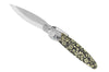 Couteau pliant K2.18M manche acier décor imprimé 3D floral 11,5cm