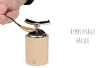 Moulin à graines de lin manuel Peugeot Isen en bois et inox 13cm