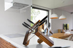 Bloc vide Artelegno Grand Prix en bois et plexiglass pour 10 couteaux de cuisine - Noyer