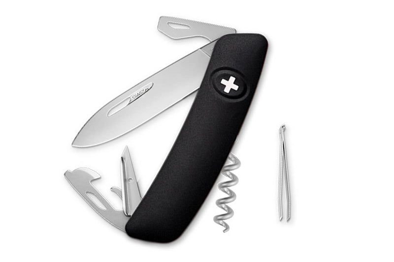 Couteau multifonction SWIZA D03 noir mat 11 fonctions 95mm