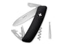 Couteau multifonction SWIZA D03 noir mat 11 fonctions 95mm