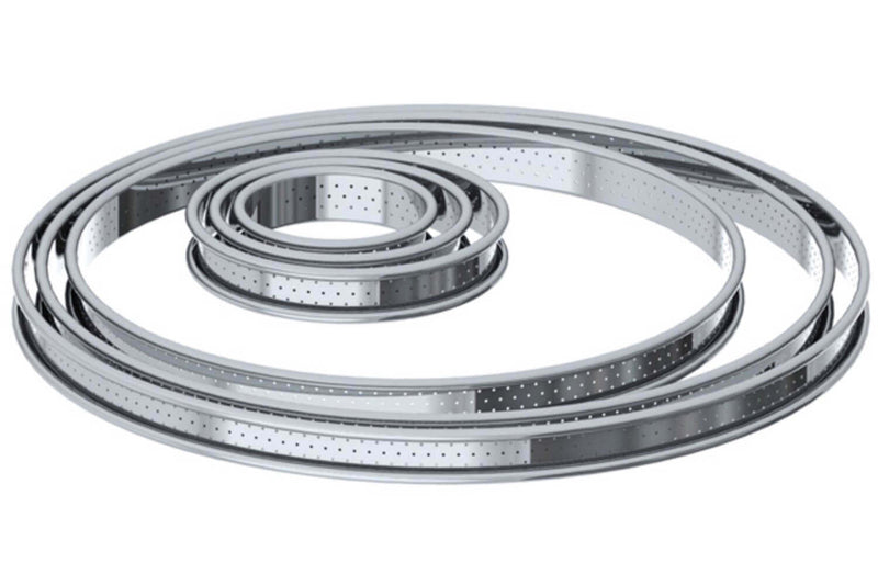 Cercle à tarte perforé rond De Buyer en inox
