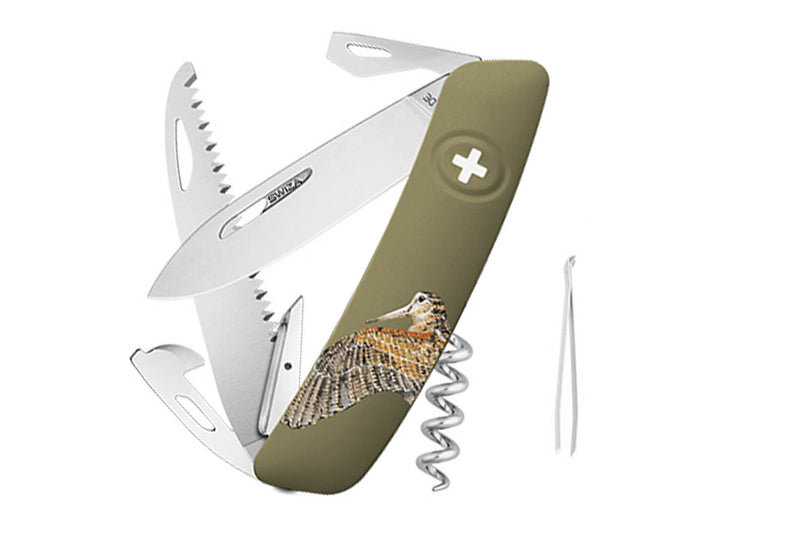 Couteau multifonction SWIZA D05 olive bécasse 12 fonctions 95mm