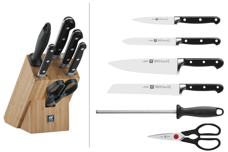 Bloc couteaux bambou 6 pièces Zwilling Professionnal S lames forgées