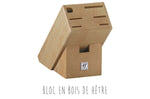 Bloc couteaux hêtre 7 pièces Zwilling Professionnal S lames forgées