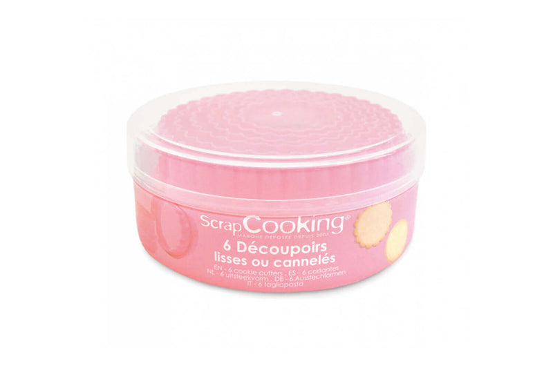 Boîte 6 découpoirs ronds Scrapcooking lisses ou cannelés