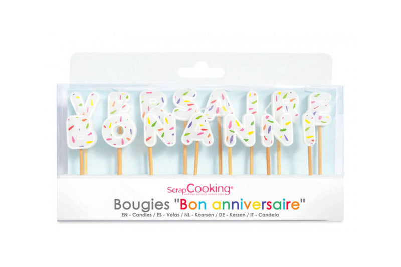 Set 15 bougies "Bon Anniversaire" Scrapcooking