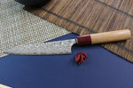 Couteau universel japonais artisanal Yoshimi Kato 15cm VG10 Nickel Damascus cerisier