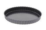 Moule à tarte cannelé en acier De Buyer à fond fixe bord droit - 24cm