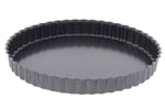Moule à tarte cannelé en acier De Buyer à fond amovible et bord droit