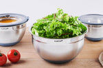 Set de 3 bols inox avec couvercles Mastrad 16, 20 et 24cm