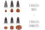 Coffret 6 douilles De Buyer Classic en Tritan unies et cannelées