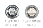 Coffret duo moulin à sel et poivre Peugeot Oslo en acrylique et inox 14cm - Sel humide