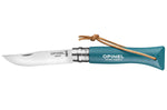 Couteau Opinel n°06 Baroudeur lame 7cm manche turquoise