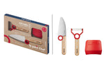 Coffret Opinel Le Petit Chef couteau + éplucheur + protège-doigts - Rouge