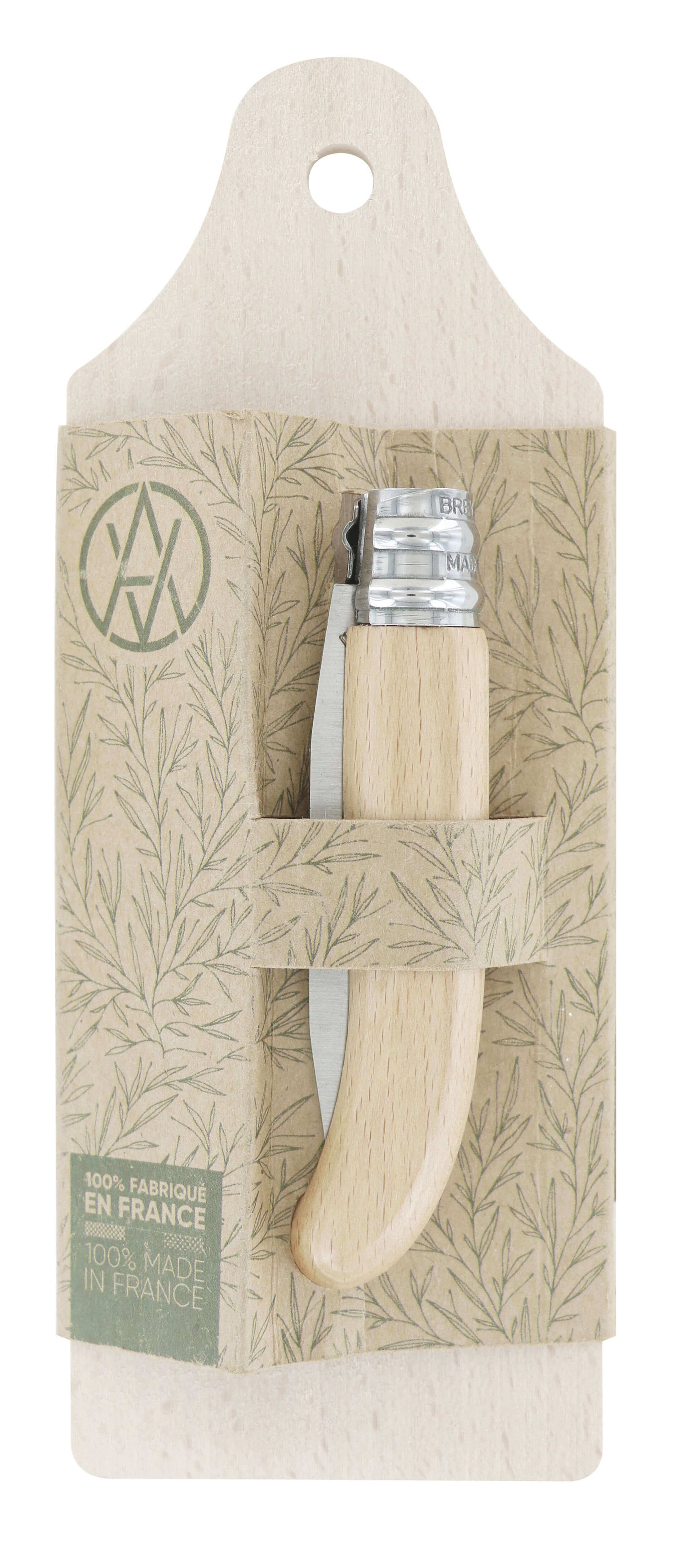 Couteau pliant PICNIC André Verdier inox avec planchette à découper en hêtre