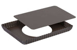 Moule à tarte maison cannelé rectangulaire Gobel anti-adhérent fond mobile