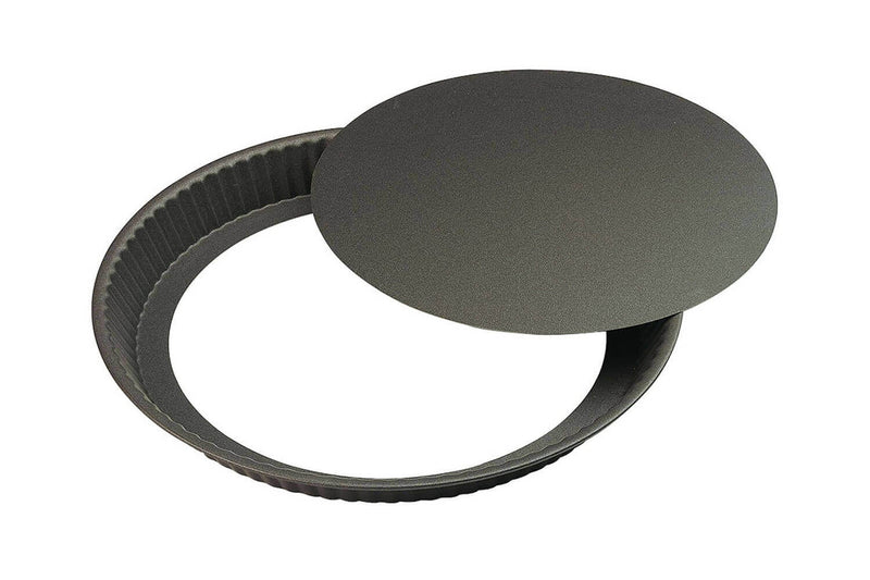Tourtière ronde cannelée Gobel anti-adhérent fond mobile et bord plat - 24cm