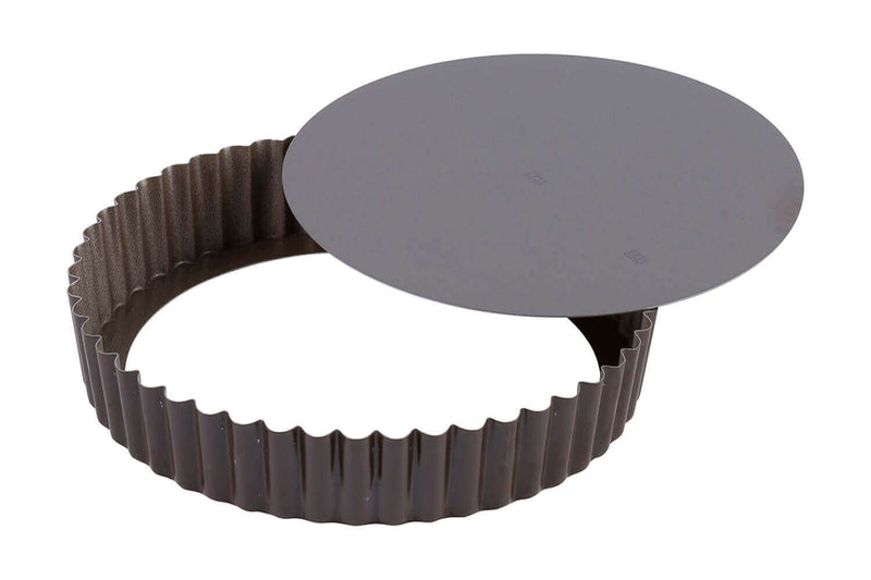 Tourtière ronde cannelée bord haut Gobel anti-adhérent fond mobile - 20cm