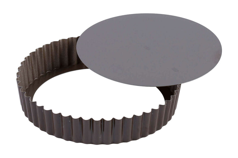 Tourtière ronde cannelée bord haut Gobel anti-adhérent fond mobile - 22cm