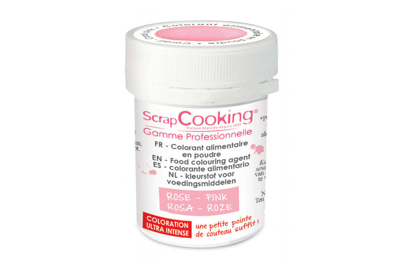 Colorant alimentaire en poudre Scrapcooking 5g - Rose poudré