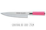 Bloc acrylique 4 couteaux de cuisine Dick Pink Spirit manche rose