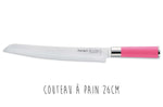 Bloc acrylique 4 couteaux de cuisine Dick Pink Spirit manche rose