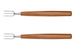 Coffret 2 fourchettes à pommes de terre Triangle Sense inox et manche prunier