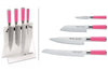 Bloc acrylique 4 couteaux de cuisine Dick Pink Spirit manche rose