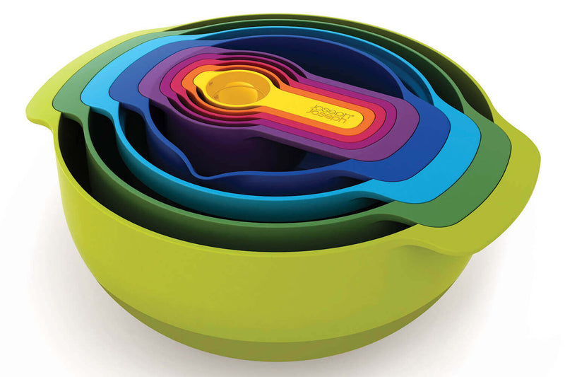 Set de 9 bols/passoires/doseurs Joseph Joseph Nest Plus 9 emboîtables multicolores