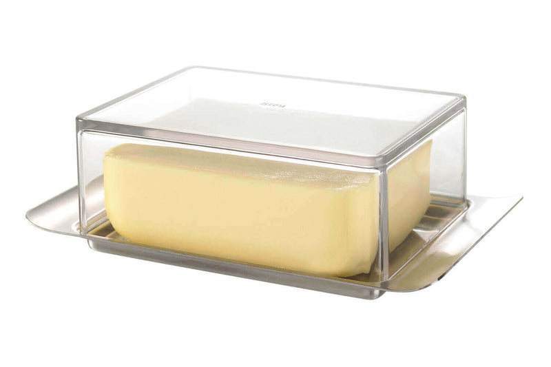 Beurrier Gefu Brunch en acier inoxydable et SAN pour beurre 250g