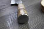 Couteau de chef japonais artisanal forgé Takeshi Saji R2 Tsuchime 24cm
