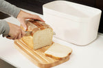 Boîte à pain avec couvercle réversible en bambou Joseph Joseph Bread Bin blanche