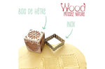 Tampon pour biscuits Scrapcooking en bois avec découpoir inox - Art déco