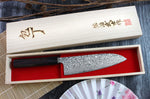 Couteau santoku japonais artisanal Takeshi Saji R2 Nickel Damas 18cm