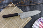 Couteau santoku japonais artisanal Takeshi Saji R2 Nickel Damas 18cm