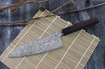 Couteau santoku japonais artisanal Takeshi Saji R2 Nickel Damas 18cm