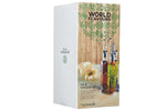 Ensemble de 3 bouteilles huile et vinaigre en verre avec présentoir World of Flavours