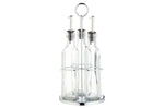 Ensemble de 3 bouteilles huile et vinaigre en verre avec présentoir World of Flavours
