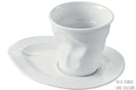 Tasse Revol Cappuccino Froissé 18cl en porcelaine blanche
