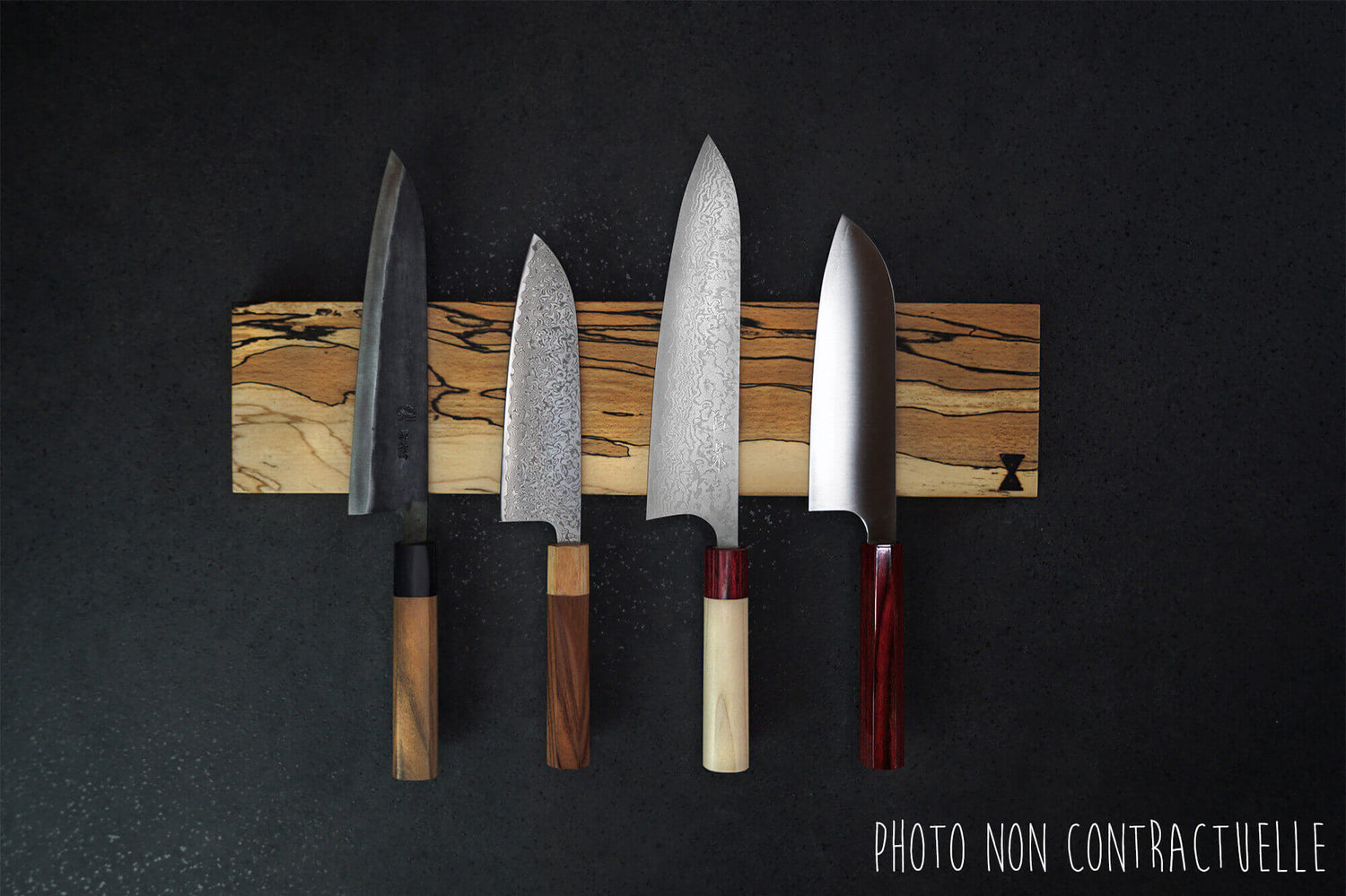 Barre aimantée artisanale Essences Creations en hêtre et résine 50cm - 6 places