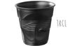 Tasse Revol Cappuccino Froissé 18cl en porcelaine noire satinée