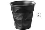 Tasse Revol Cappuccino Froissé 18cl en porcelaine noire satinée
