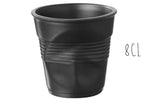 Tasse Revol Espresso Froissé 8cl en porcelaine noire satinée