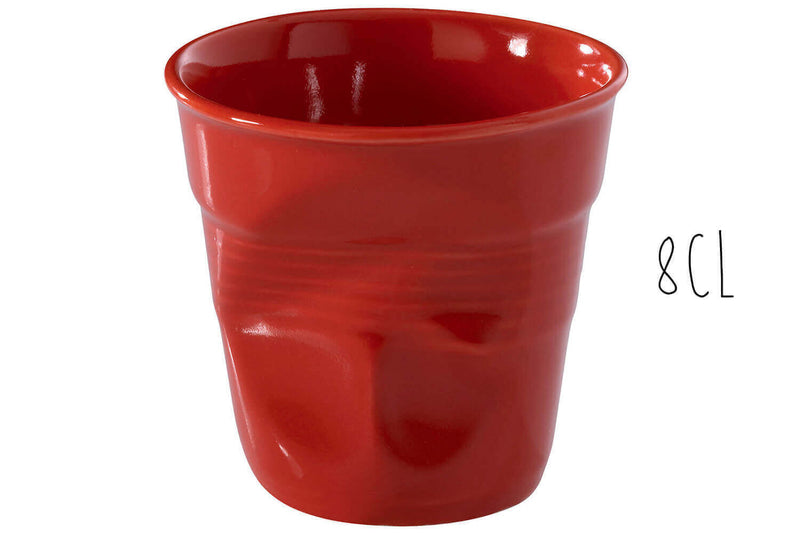 Tasse Revol Espresso Froissé 8cl en porcelaine piment