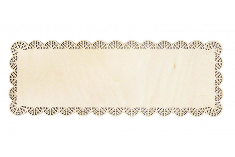 Plat à gâteau rectangle bord dentelle Scrapcooking en bois 36x13cm