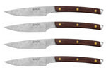 Coffret 4 couteaux à steak Icel lame dentelée 11cm manche incurvé en bois