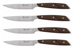 Coffret 4 couteaux à steak Icel lame dentelée 11cm manche droit en bois